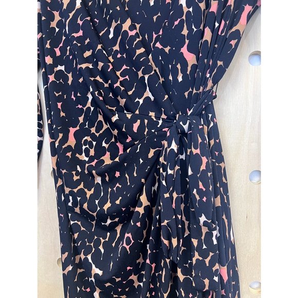 A Pea in the Pod Maternity Womens Black Leopard Print Faux Wrap Dress Size S - Picture 4 of 8